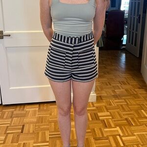Top shop Striped Bkue, Black and White Women's micro shorts size 6.